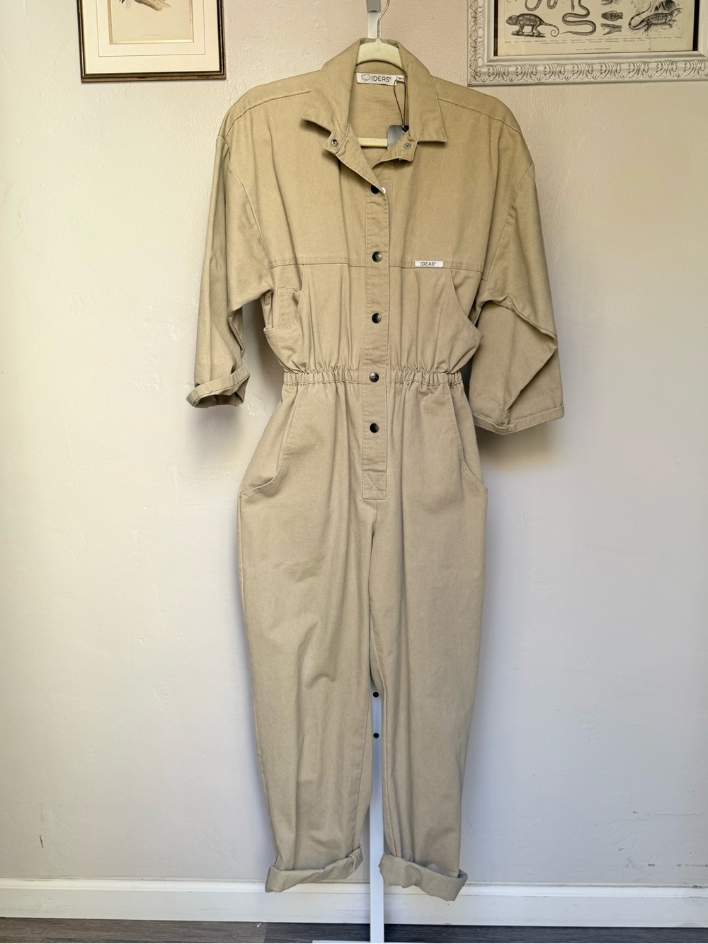 Tan Utility Jumpsuit - Picture 2 of 8